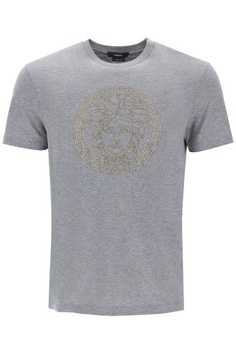 Versace Rhinestones Medusa T-shirt - Versace - Modalova
