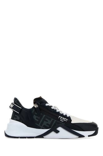 Multicolor Leather And Denim Flow Sneakers - Fendi - Modalova