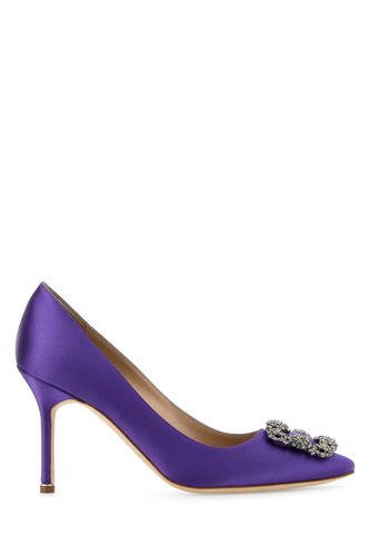 Purple Satin Hangisi Pumps - Manolo Blahnik - Modalova