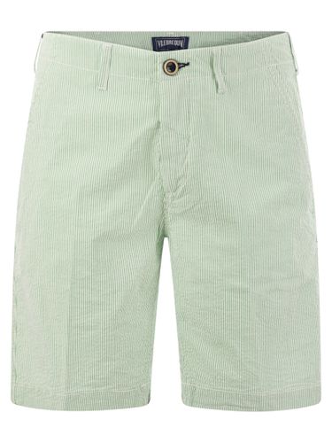 Micro Striped Cotton Bermuda Shorts - Vilebrequin - Modalova