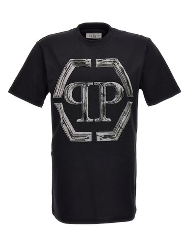 Rhinestone Logo T-shirt - Philipp Plein - Modalova