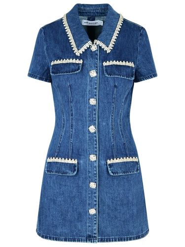 Denim Collared Mini Dress - self-portrait - Modalova