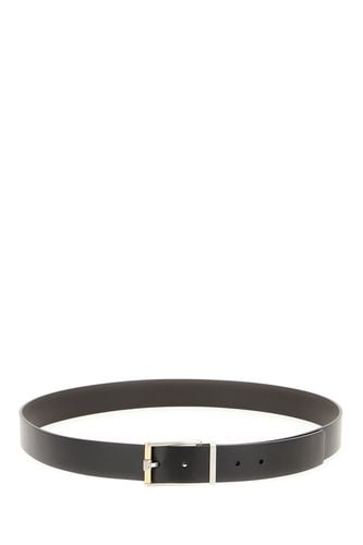 Black Leather Reversible Belt - Ferragamo - Modalova