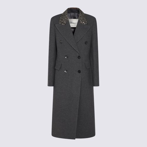 Blumarine Grey Wool Coat - Blumarine - Modalova