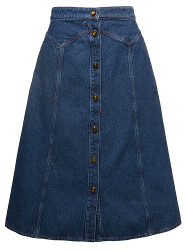 A-line Miniskirt With Buttons In Cotton Denim - Chloé - Modalova