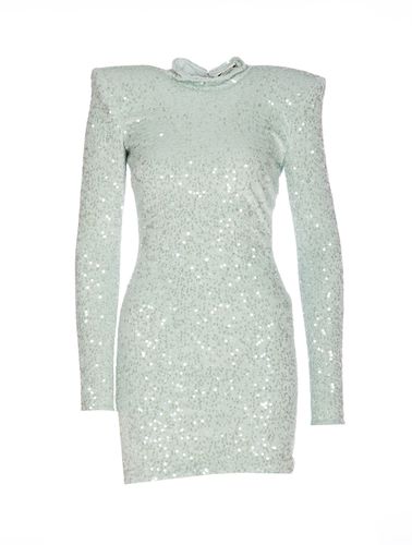 Mini Dress In Sequins With Structured Shoulders - Elisabetta Franchi - Modalova