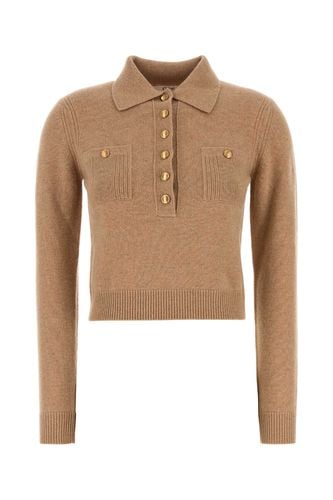 Chloé Camel Wool Blend Polo Shirt - Chloé - Modalova