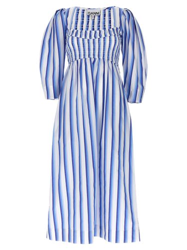 Ganni Striped Smock Stitch Dress - Ganni - Modalova