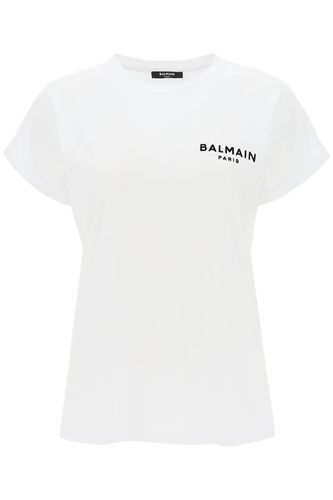 Balmain Flocked Logo T-shirt - Balmain - Modalova