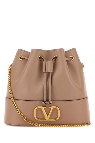 Powder Pink Leather Bucket Bag - Valentino Garavani - Modalova