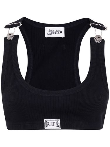 Crop Tank Top With Overall Clip And gaultier Patch - Jean Paul Gaultier - Modalova