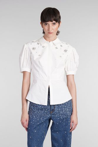 Self-portrait Shirt In White Cotton - self-portrait - Modalova