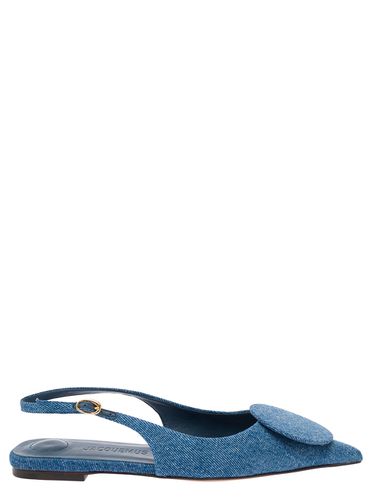Les Slingback Duele Plates Flat Sandals With Geometric Shapes In Denim Woman - Jacquemus - Modalova