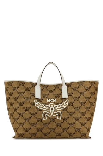 Embroidered Raffia Himmel Shopping Bag - MCM - Modalova