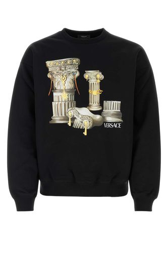 Versace Black Cotton Sweatshirt - Versace - Modalova