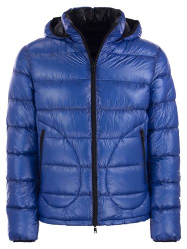 Reversible Down Jacket With Hood - Herno - Modalova