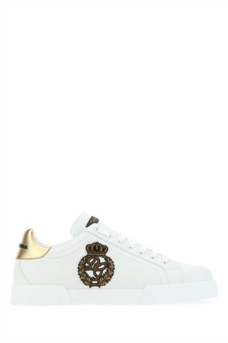 White Leather Portofino Sneakers - Dolce & Gabbana - Modalova