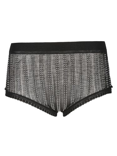 Black Knitted High Waisted Briefs With Studs - Paco Rabanne - Modalova