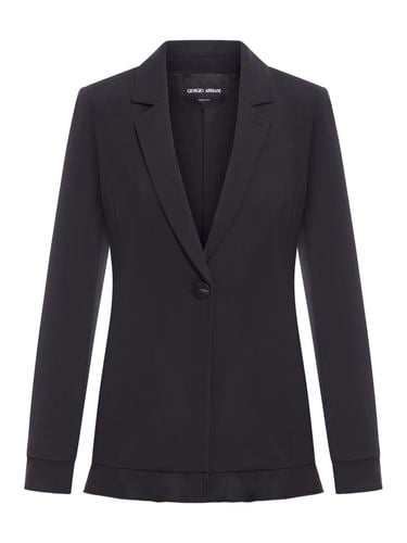 Single-breasted Blazer With Ruffles - Giorgio Armani - Modalova