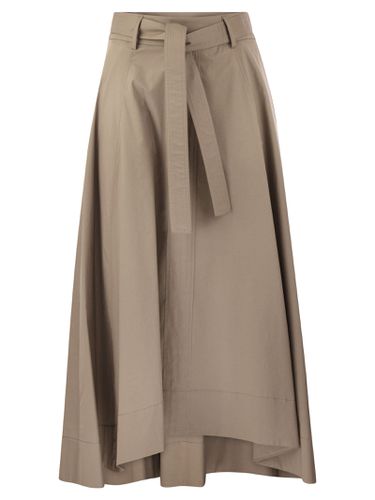 Long Skirt In Lightweight Stretch Cotton Satin - Peserico - Modalova
