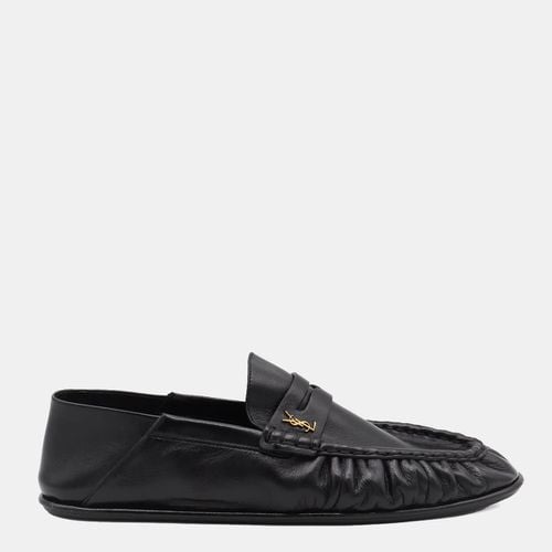 Saint Laurent Black Leather Loafers - Saint Laurent - Modalova