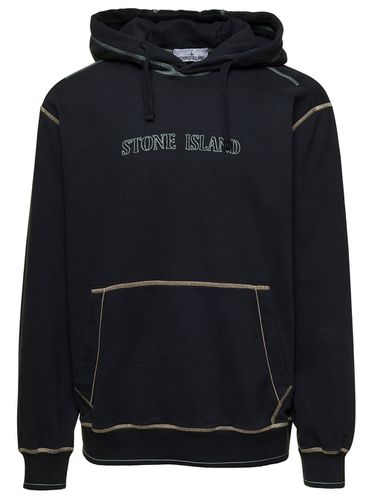 Hoodie With Contrasting Embroidered Logo In Cotton - Stone Island - Modalova
