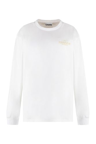 Ganni Long Sleeve Cotton T-shirt - Ganni - Modalova