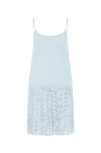 Pastel Light-blue Crepe Mini Dress - Miu Miu - Modalova