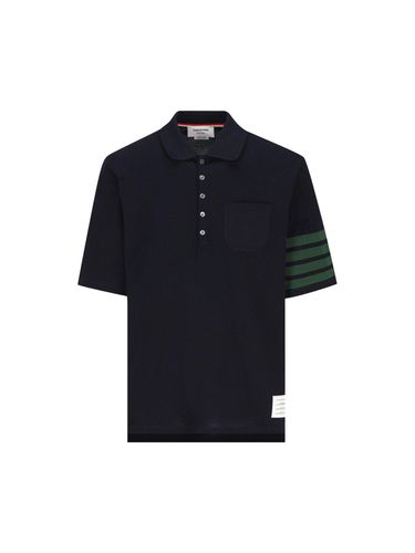 Bar Stripe Detailed Short-sleeved Polo Shirt - Thom Browne - Modalova