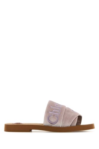 Chloé Ivory Velvet Woody Slippers - Chloé - Modalova