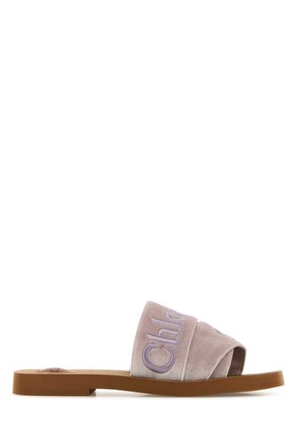 Chloé Ivory Velvet Woody Slippers - Chloé - Modalova