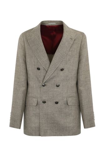 Double-breasted Jacket In Linen, Wool And Silk - Brunello Cucinelli - Modalova