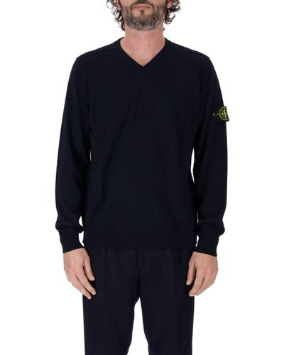 Stone Island V-neck Ribbed Jumper - Stone Island - Modalova