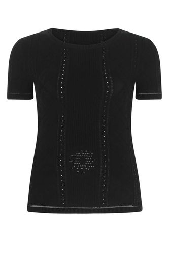Black Viscose Blend Lunar-pointelle T-shirt - Marine Serre - Modalova