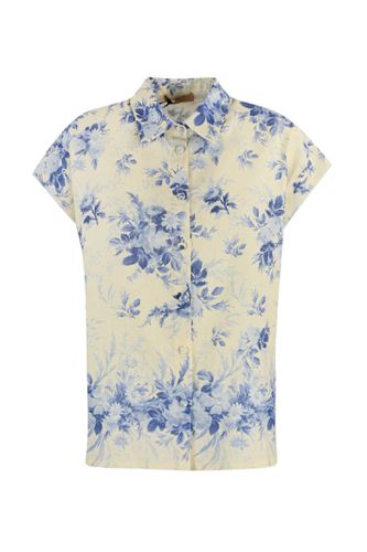 Floral Print Linen Blend Shirt - TwinSet - Modalova