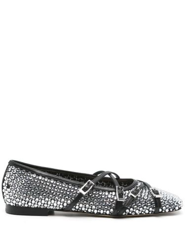 Crystal Net Square Toe Ballerinas With Straps 10mm - Mach & Mach - Modalova