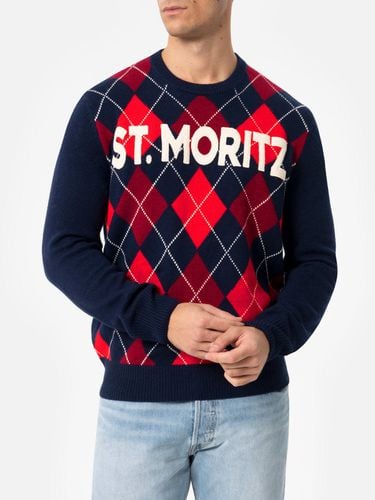 Man Argyle Sweater Heron With St. Moritz Jacquard - MC2 Saint Barth - Modalova