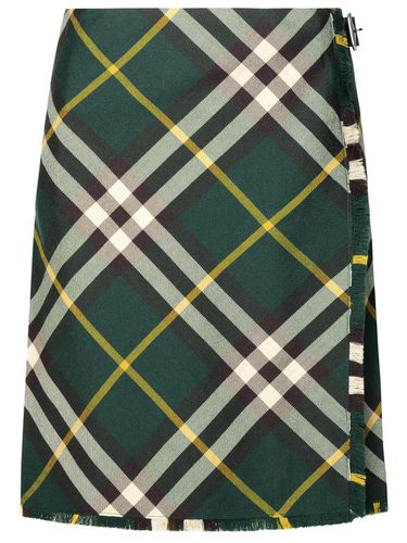 Burberry Green Wool Skirt - Burberry - Modalova