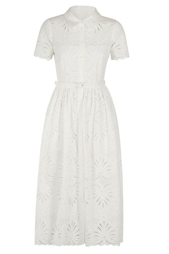 Cotton Embriodery Midi Dress - self-portrait - Modalova