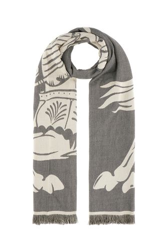 Embroidered Cotton And Wool Scarf - Burberry - Modalova