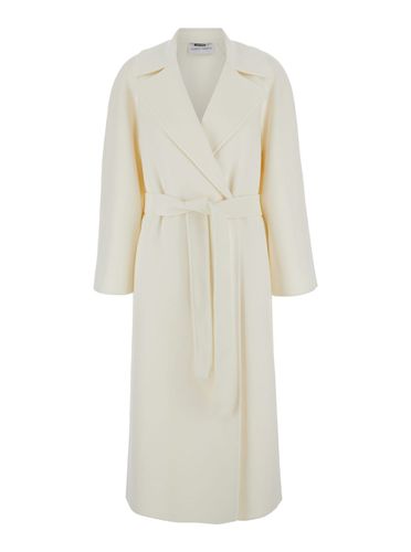 Coat With Wide Revers And Belt In Wool Woman - Alberta Ferretti - Modalova