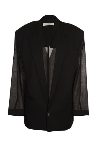 Lace Paneled Single-buttoned Blazer - Philosophy di Lorenzo Serafini - Modalova