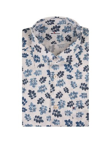 Shirt With All-over Leaf Pattern - Kiton - Modalova