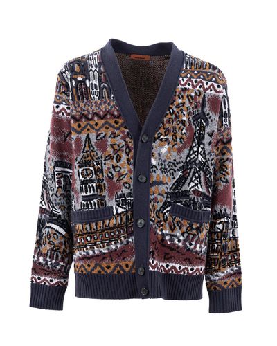 V-neck Ribbed-knit Cardigan Missoni - Missoni - Modalova