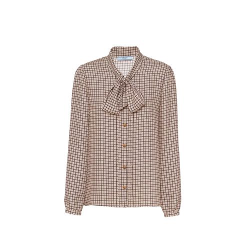 Prada Pied De Poule Silk Shirt - Prada - Modalova