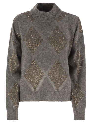 Dazzling Argyle Sweater In Wool And Mohair - Brunello Cucinelli - Modalova