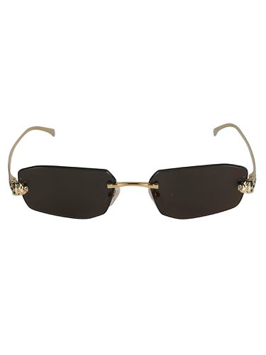 Metal Temple Rimless Sunglasses - Cartier Eyewear - Modalova