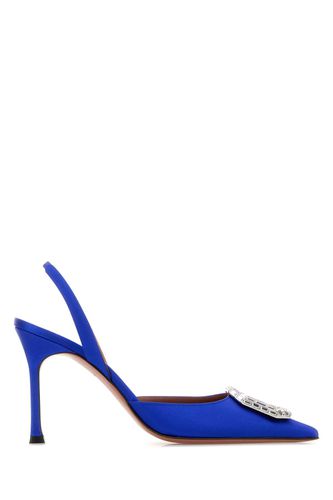 Electric Blue Satin Camelia Pumps - Amina Muaddi - Modalova