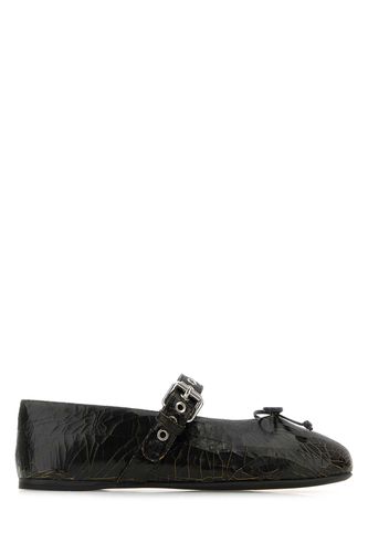 Miu Miu Black Leather Ballerinas - Miu Miu - Modalova