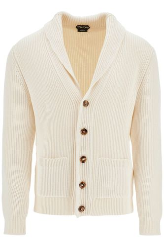 White Silk And Wool Cardigan With Shawl Collar - Tom Ford - Modalova